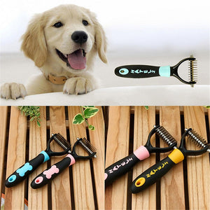 Dog Pet Cat Fur Dematting Grooming Deshedding Trimmer Tool Comb Brush 10 Blade - 1 PC