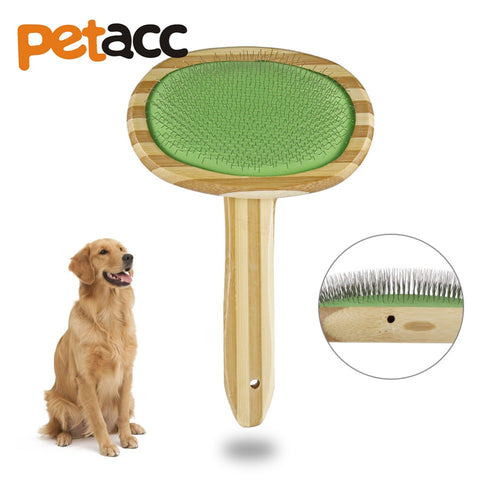 PETACC Slicker Pet Grooming Brush Dense Needle Pet Combs Cat Dog Hair Comb Bamboo Pet grooming Tool for Dogs and Cats, Green