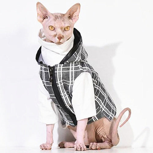 Set white hoodie and  coat for Pets, Dog and Sphynx Hairles Cats
